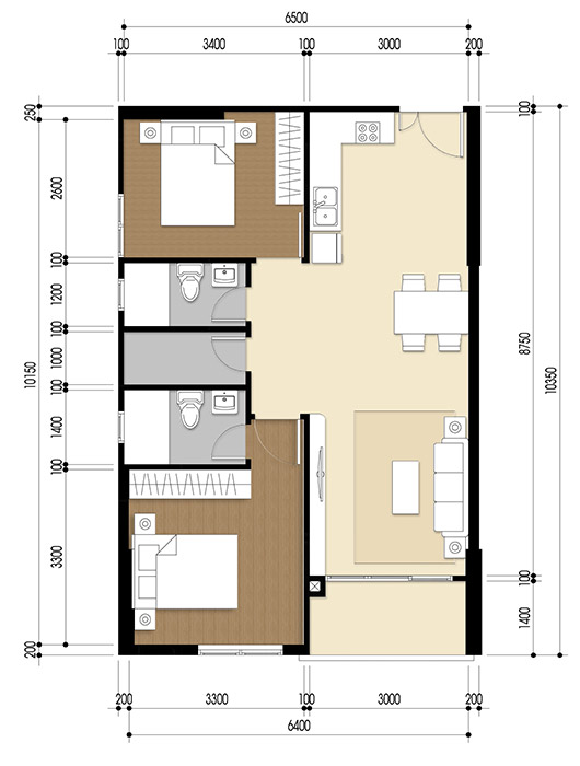 Căn hộ 3 PN - 86.34 m² - 01