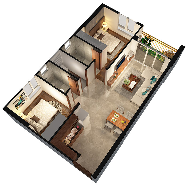 Căn hộ 3 PN - 86.34 m² - 01