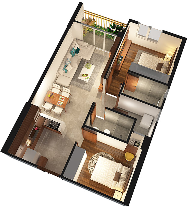 Căn hộ 3 PN - 86.34 m² - 01