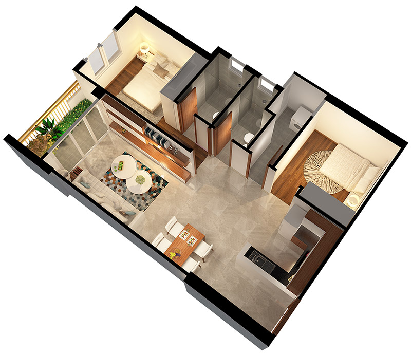 Căn hộ 3 PN - 86.34 m² - 01